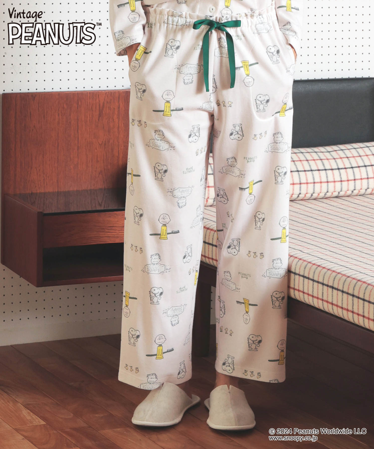 ナルエー Narue PEANUTS TMエアーニットパンツ （ベージュ） ベージュ