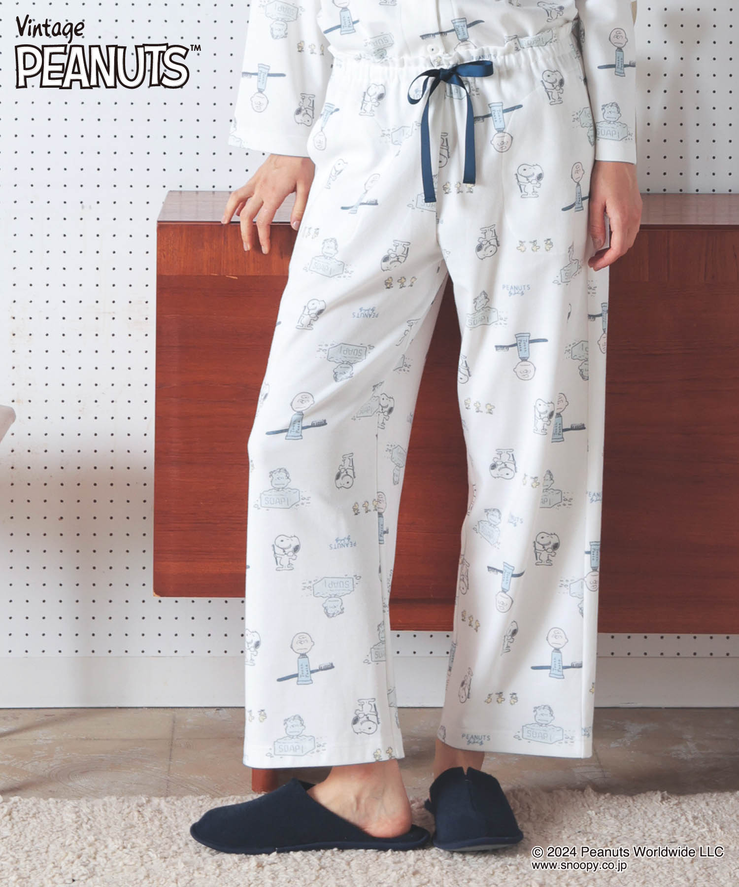 ナルエー Narue PEANUTS TMエアーニットパンツ （ホワイト） ホワイト