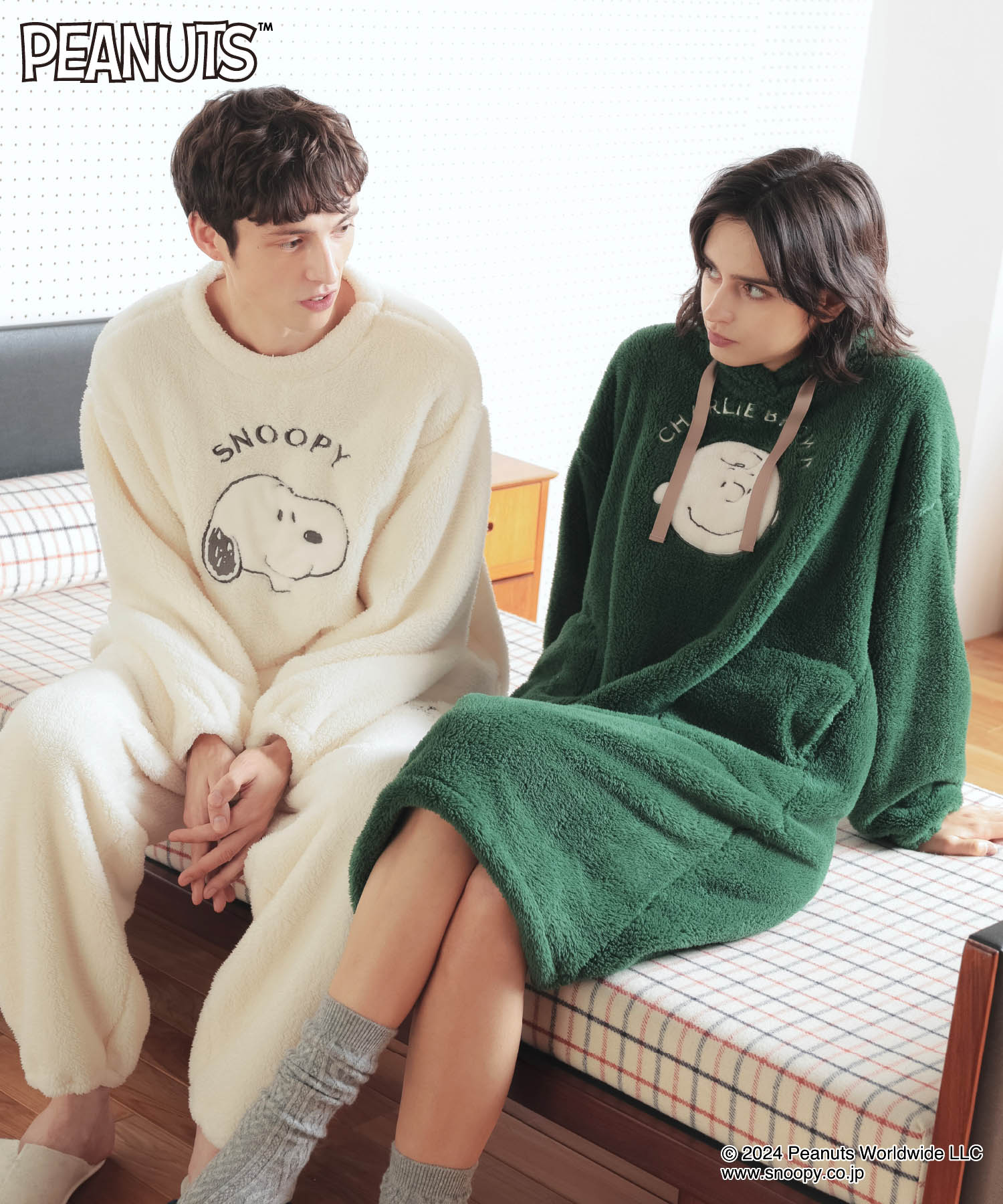 ナルエー Narue PEANUTS TMストレッチボアワンピース （グリーン） グリーン