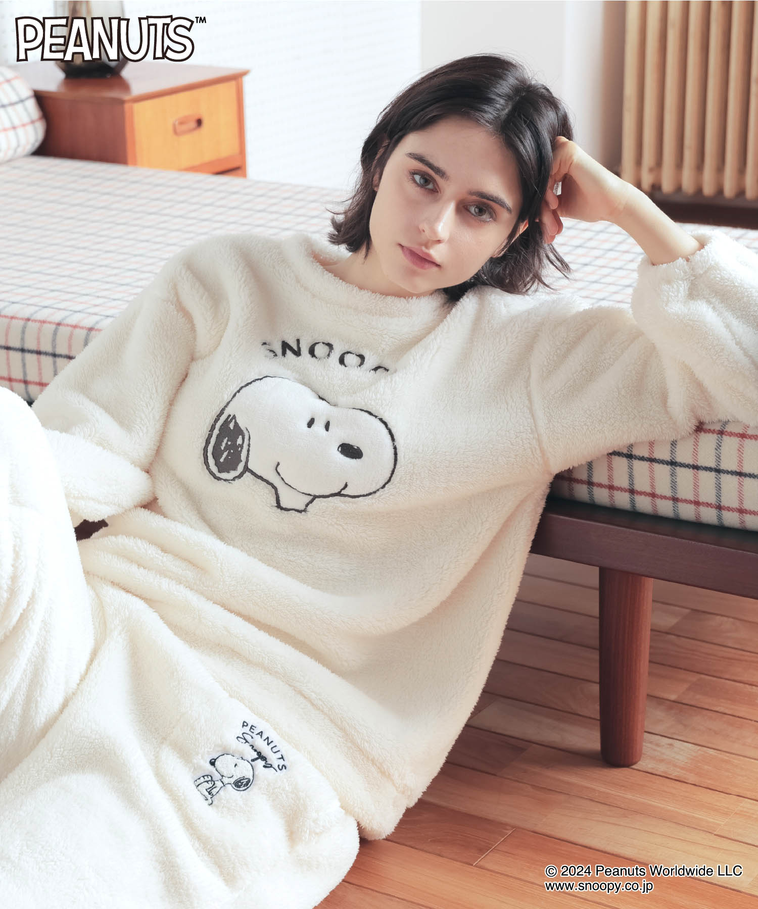 ナルエー Narue PEANUTS TMストレッチボアセットアップ （ホワイト） ホワイト