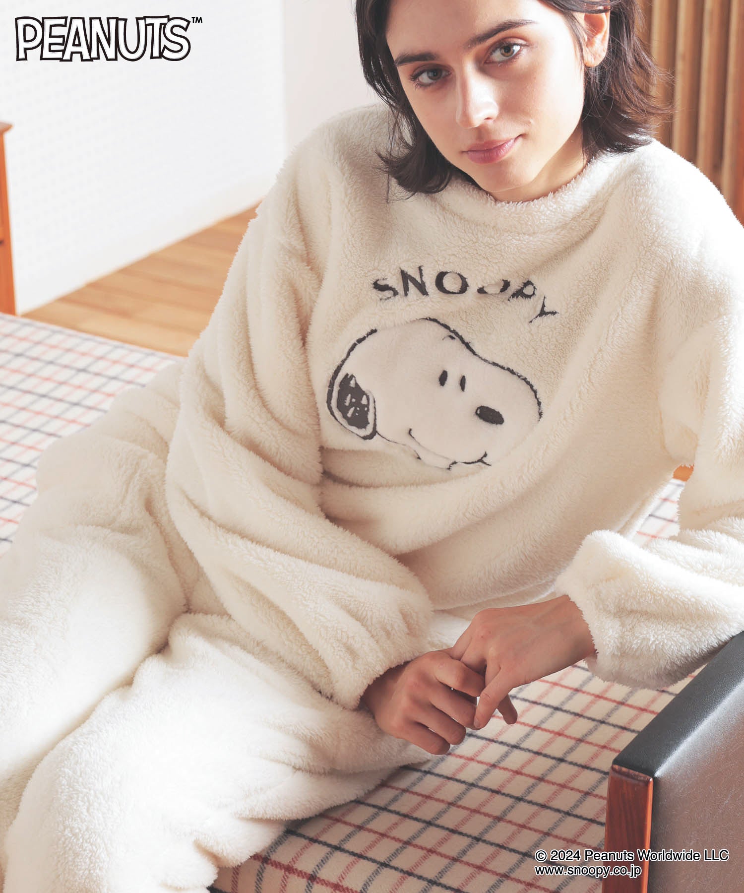 ナルエー Narue PEANUTS TMストレッチボアセットアップ （ホワイト） ホワイト