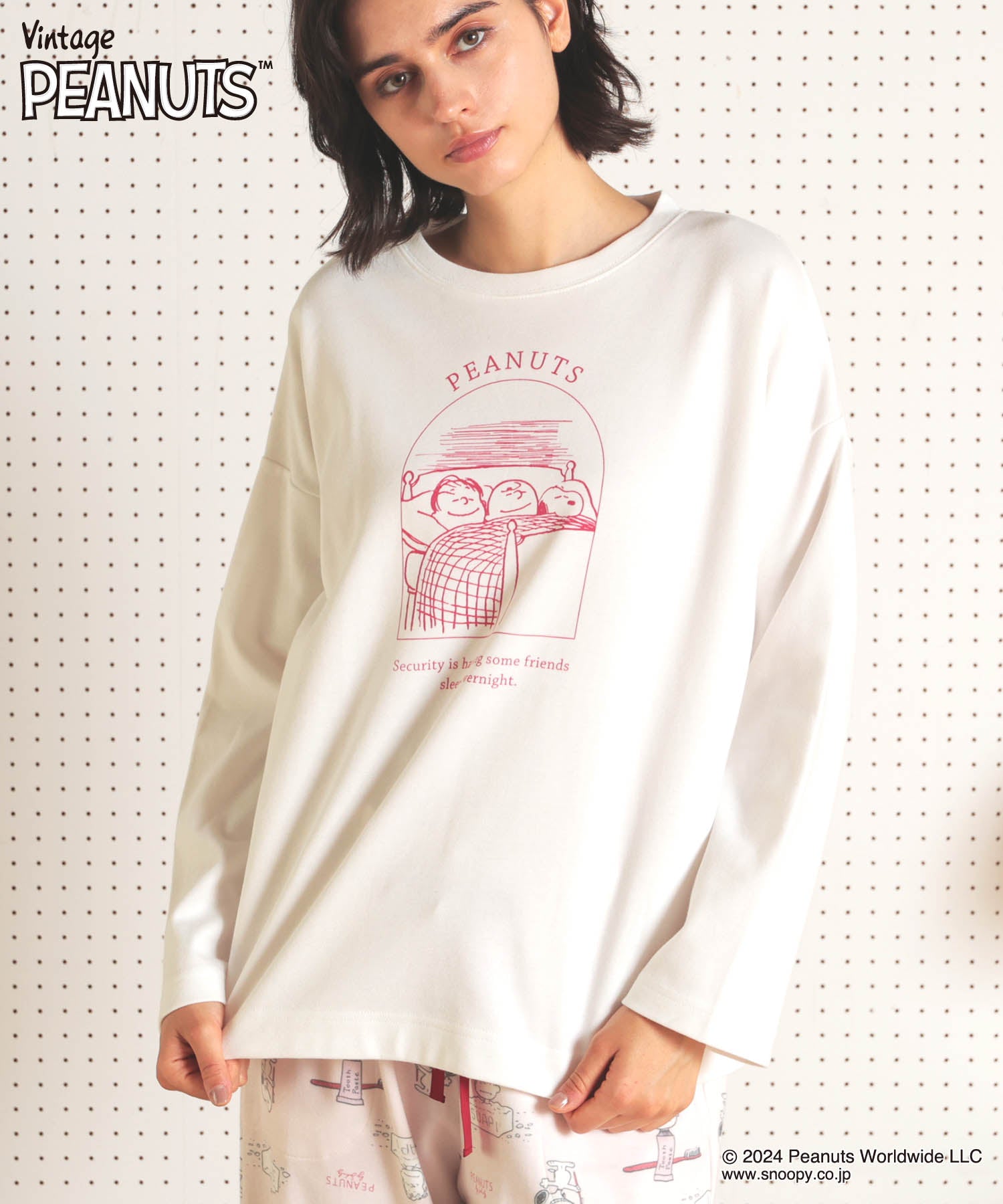 ナルエー Narue PEANUTS TMエアーニットロンT （ピンク） ピンク