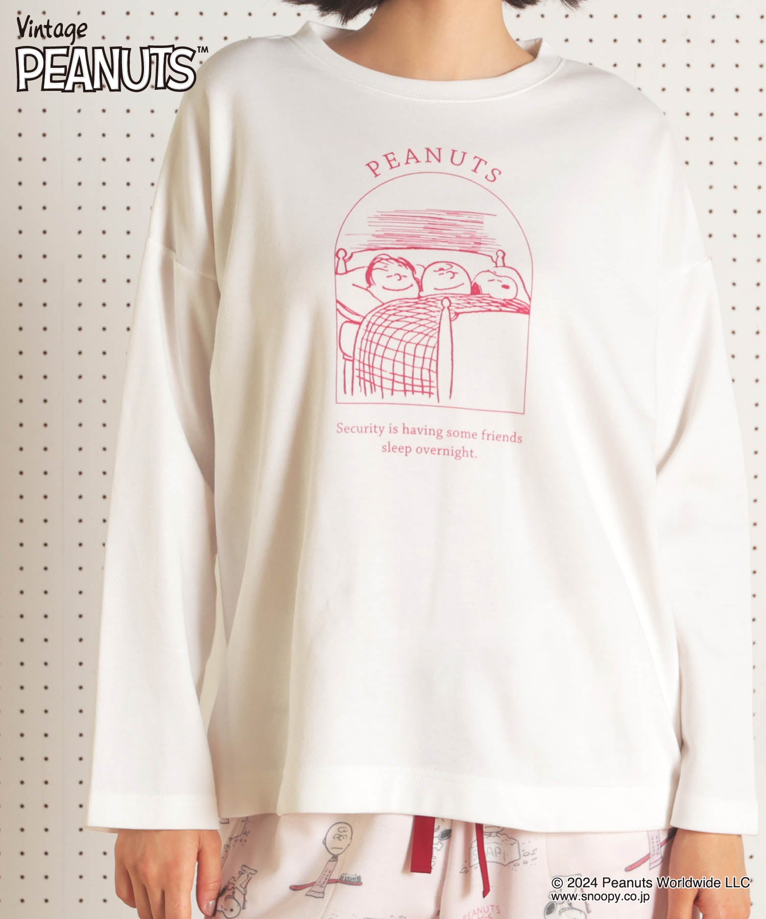 ナルエー Narue PEANUTS TMエアーニットロンT （ピンク） ピンク