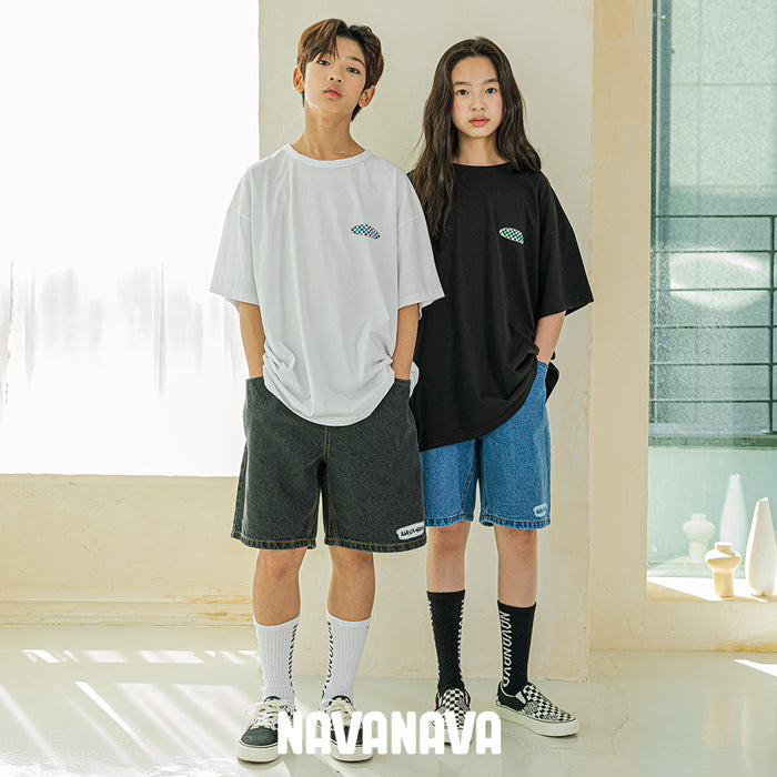 ナバナバ NAVANAVA デニムハーフパンツ