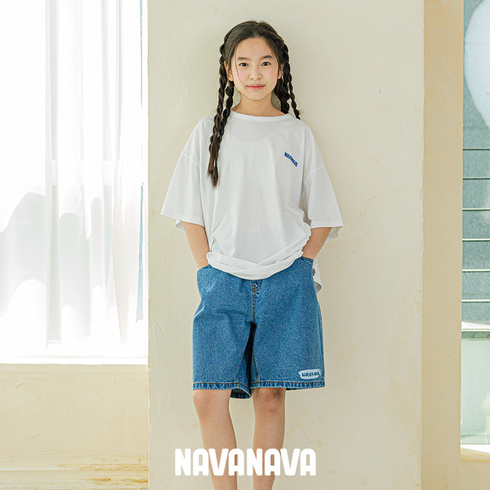 ナバナバ NAVANAVA デニムハーフパンツ