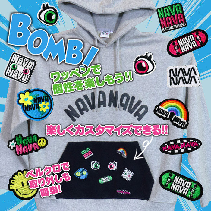 ナバナバ NAVANAVA ベルクロ スウェットパーカー