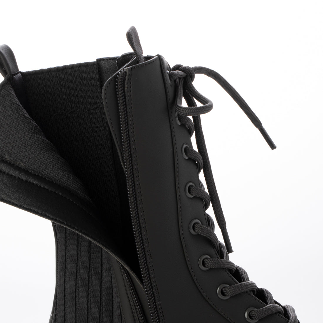 ナチュラルフレックス NATURAL FLEX Back-Knit Lace-Up Ankle Boots