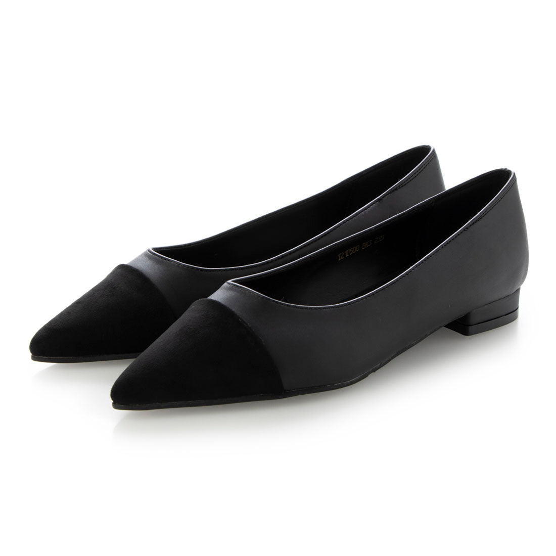 ナチュラルフレックス NATURAL FLEX Scarlet Pointed Toe Flat Pumps,BLACK