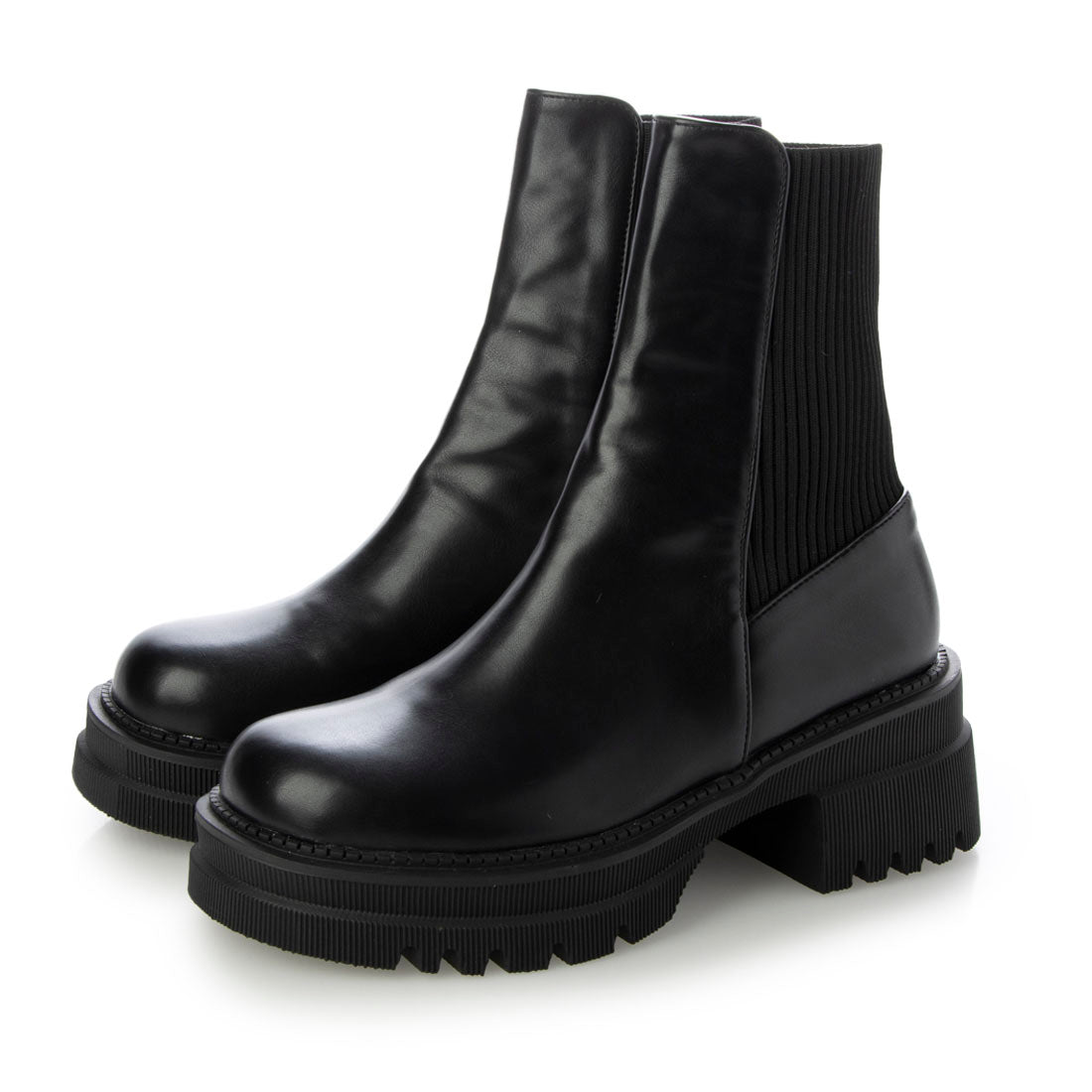 NATURAL FLEX Back-Knit Chelsea Ankle Boots