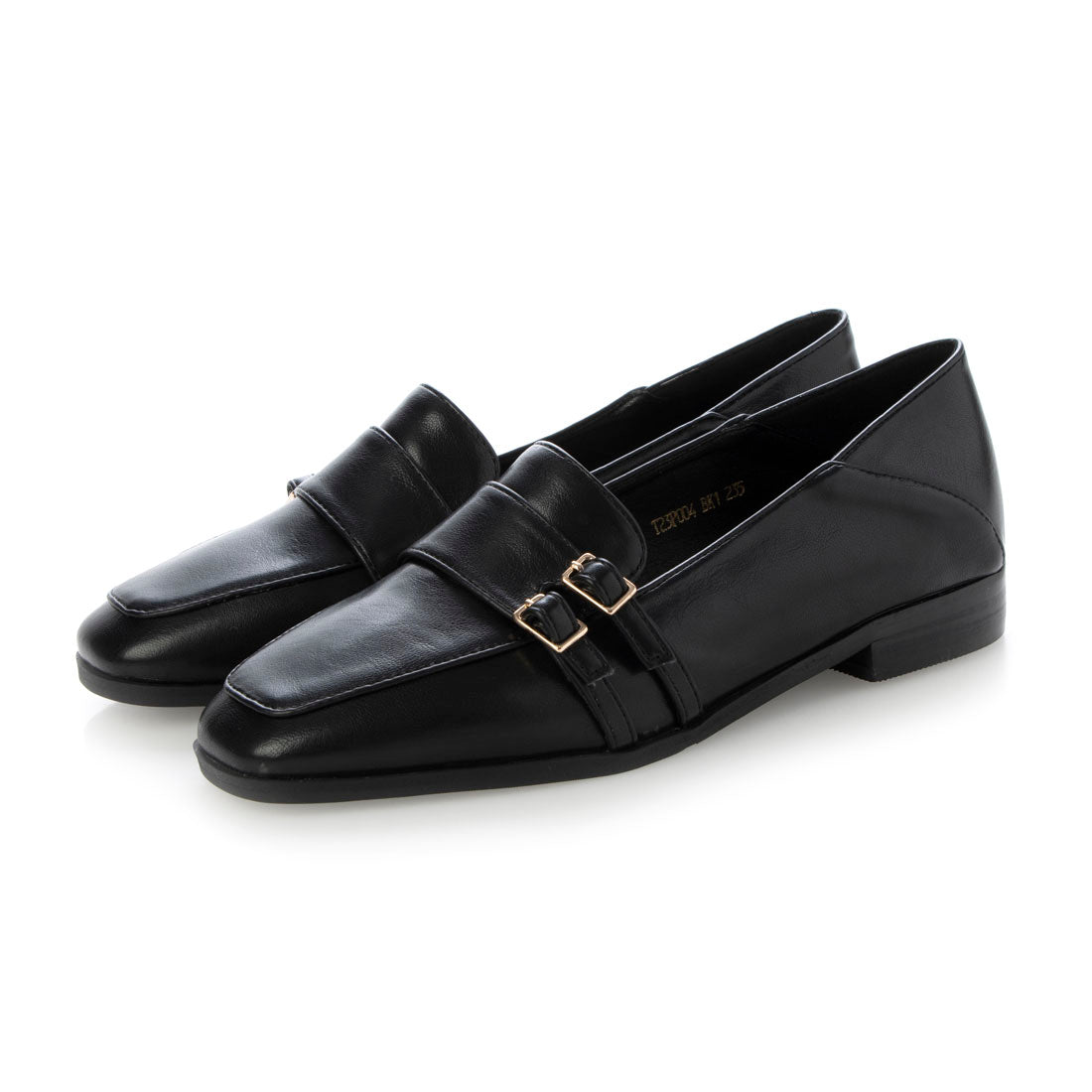 ナチュラルフレックス NATURAL FLEX バックルストラップ ローファー,BLACK
