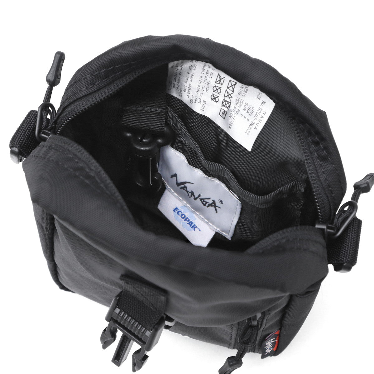 ナンガ NANGA ショルダーバッグ メンズ レディース 斜めがけ ショルダーポーチ 軽量 軽い アウトドア コンパクト フェス 1L ECOPAK UR SHOULDER POUCH N2502-3N302Z （BLK） BLK