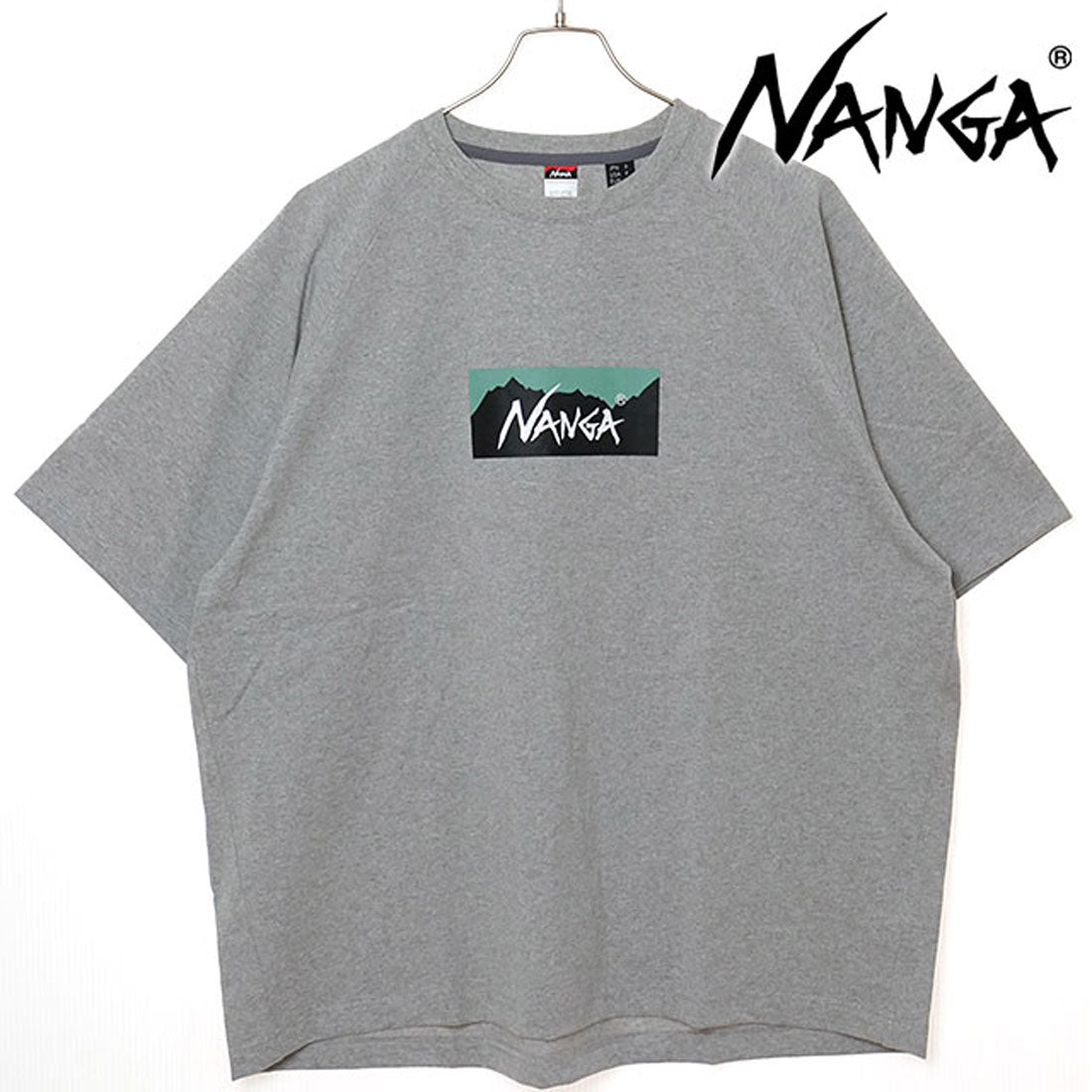 ナンガ NANGA ECO HYBRID BOX LOGO LOOSE FIT TEE L.GRY [N2500-1M025Z SS25] （L.GRY） L.GRY