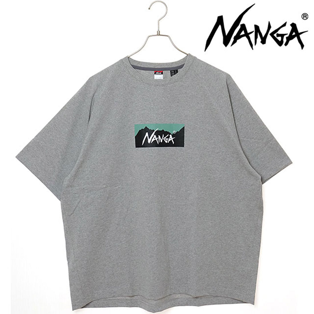 ナンガ NANGA ECO HYBRID BOX LOGO LOOSE FIT TEE L.GRY [N2500-1M025Z SS25] （L.GRY） L.GRY