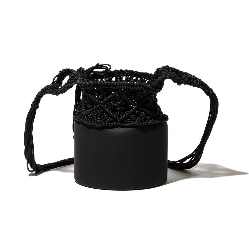 ナナナナ nana-nana ノット  シリコンニット バケットショルダーバッグ（KNOT SILICONE KNITTING BUCKET SHOULDER BAG） （Black） Black