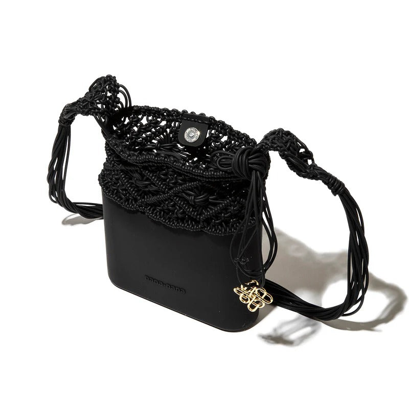 ナナナナ nana-nana ノット シリコンニット ミニショルダーバッグ（KNOT SILICONE KNITTING MINI SHOULDER BAG） （Black） Black