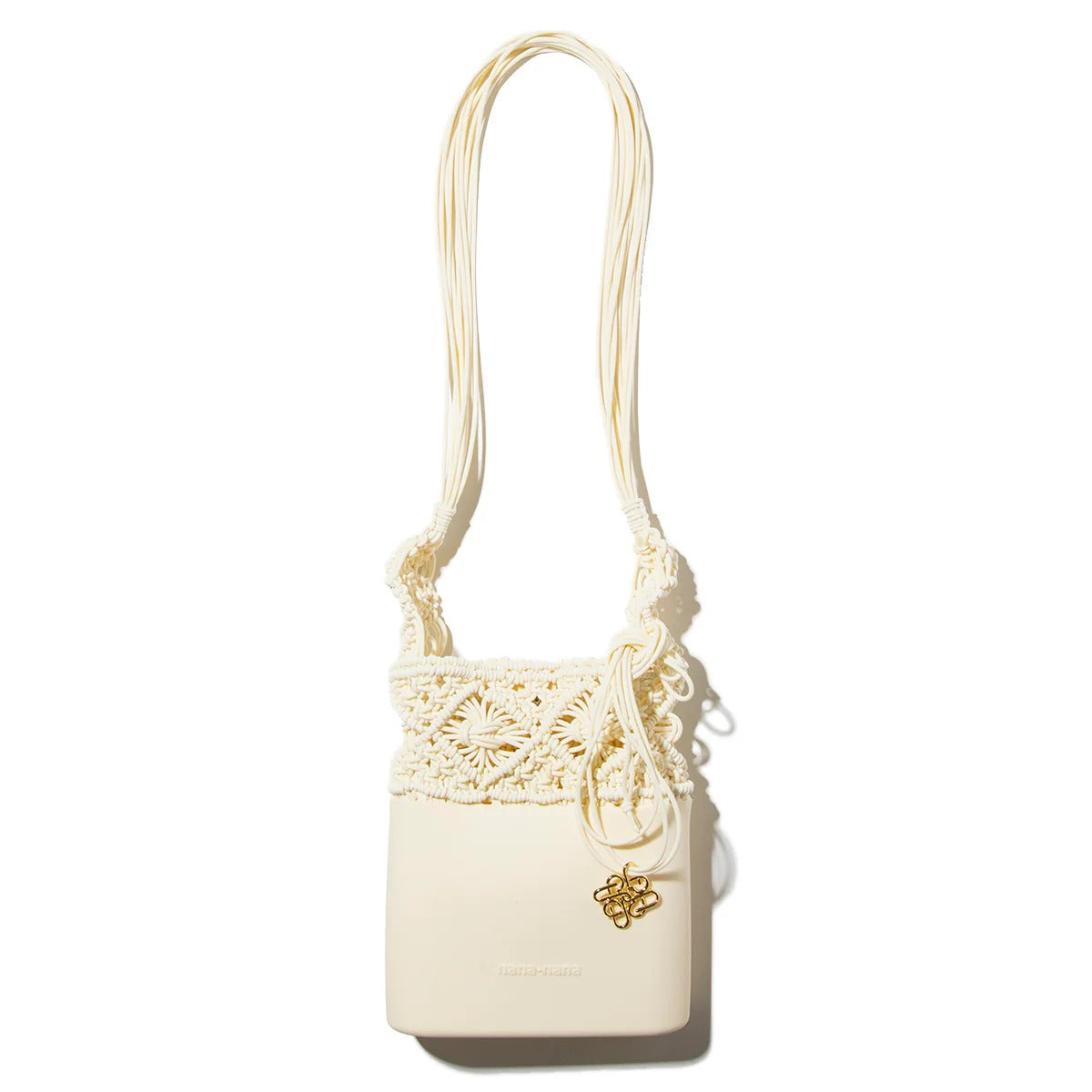ナナナナ nana-nana ノット シリコンニット ミニショルダーバッグ（KNOT SILICONE KNITTING MINI SHOULDER BAG） （Ivory） Ivory