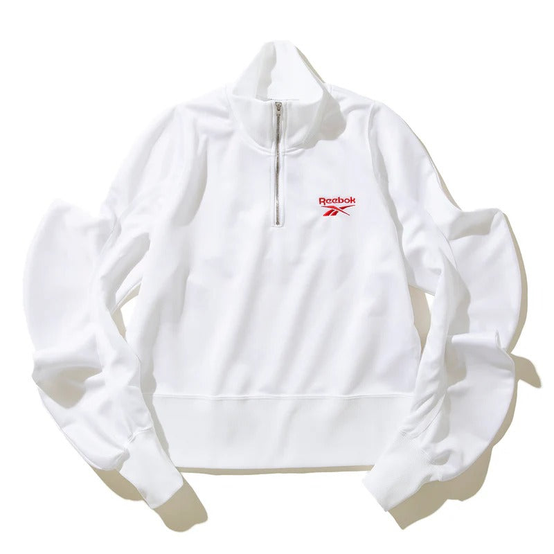 ナオキトミヅカ naokitomizuka リーボック ハーフジップ ディフォームド スウェットシャツ（Reebok half zip deformed sweat shirt） （WHITE） WHITE