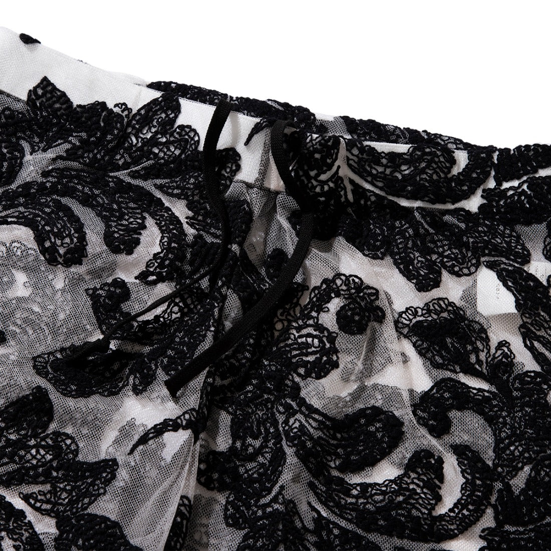 ナオキトミヅカ naokitomizuka レース エンブロイダリー パンツ（Race embroidery pants） （black） black