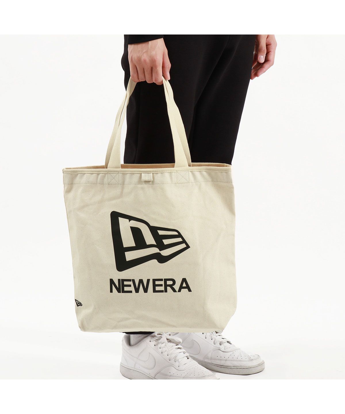ニューエラ NEW ERA 【正規取扱店】 ニューエラ トートバッグ レディース メンズ 大きめ キャンバス B4 A4 NEW ERA 軽量 おしゃれ 大学生 カジュアル ブランド （アイボリー） アイボリー