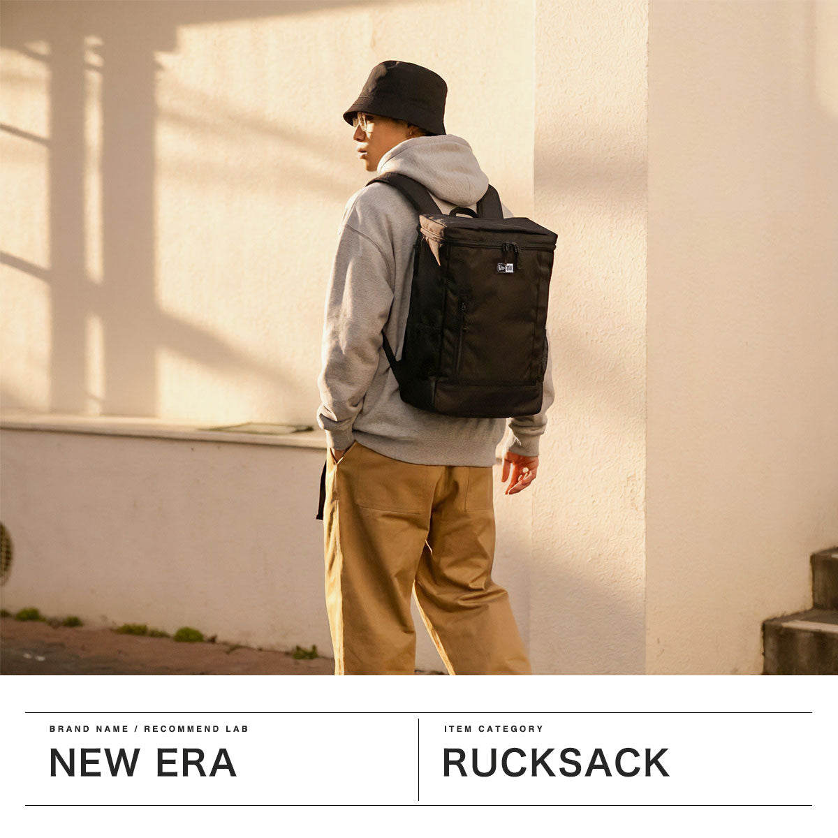 ニューエラ NEW ERA 正規取扱店 リュック メンズ レディース 通学 おしゃれ カジュアル ブランド 軽量 軽い 通勤 PC ボックス型 バックパック デイパック ロゴ A4 B4 25L ボックスパック ミディアム（ブラック） ブラック