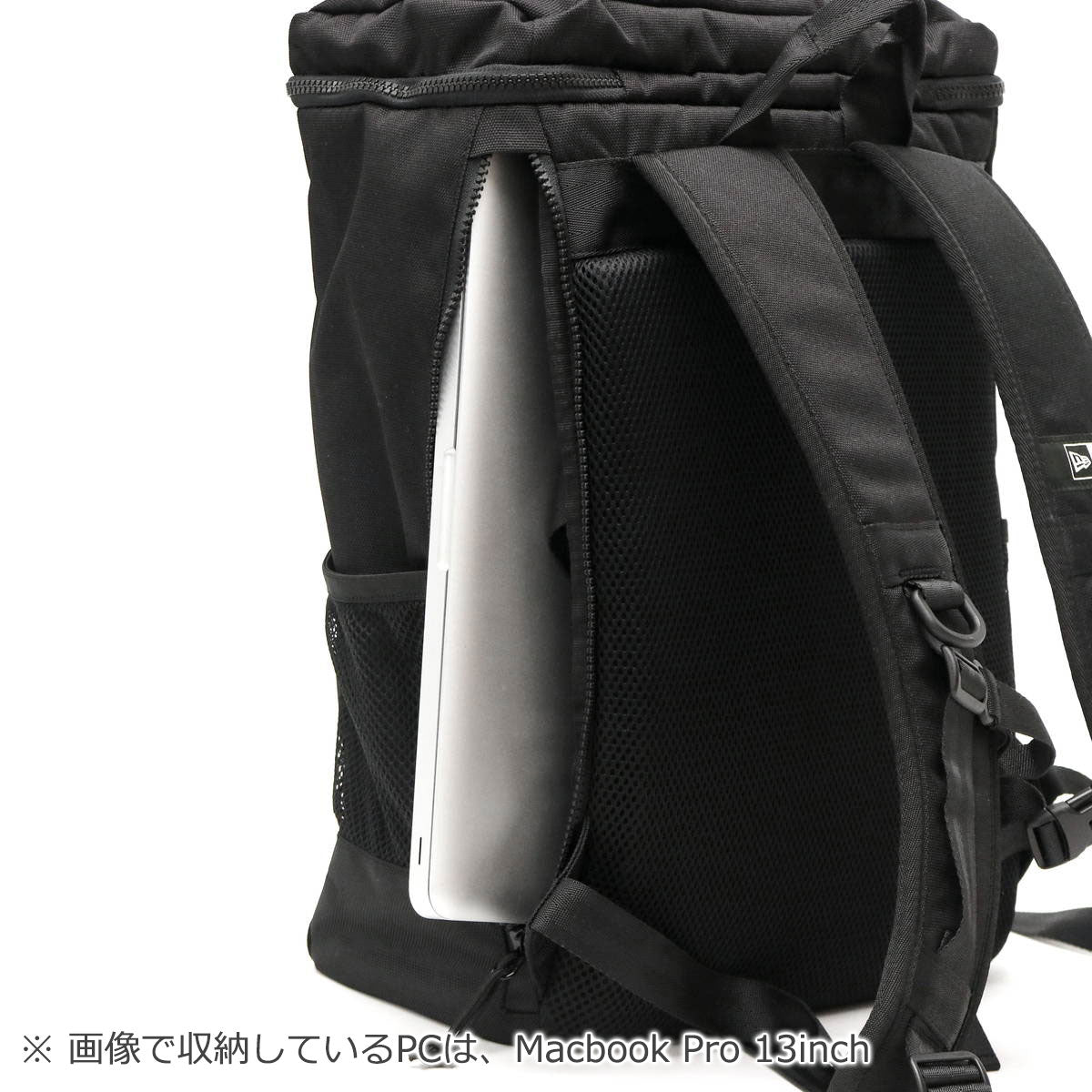 ニューエラ NEW ERA 正規取扱店 リュック メンズ レディース 通学 おしゃれ カジュアル ブランド 軽量 軽い 通勤 PC ボックス型 バックパック デイパック ロゴ A4 B4 25L ボックスパック ミディアム（ブラック） ブラック