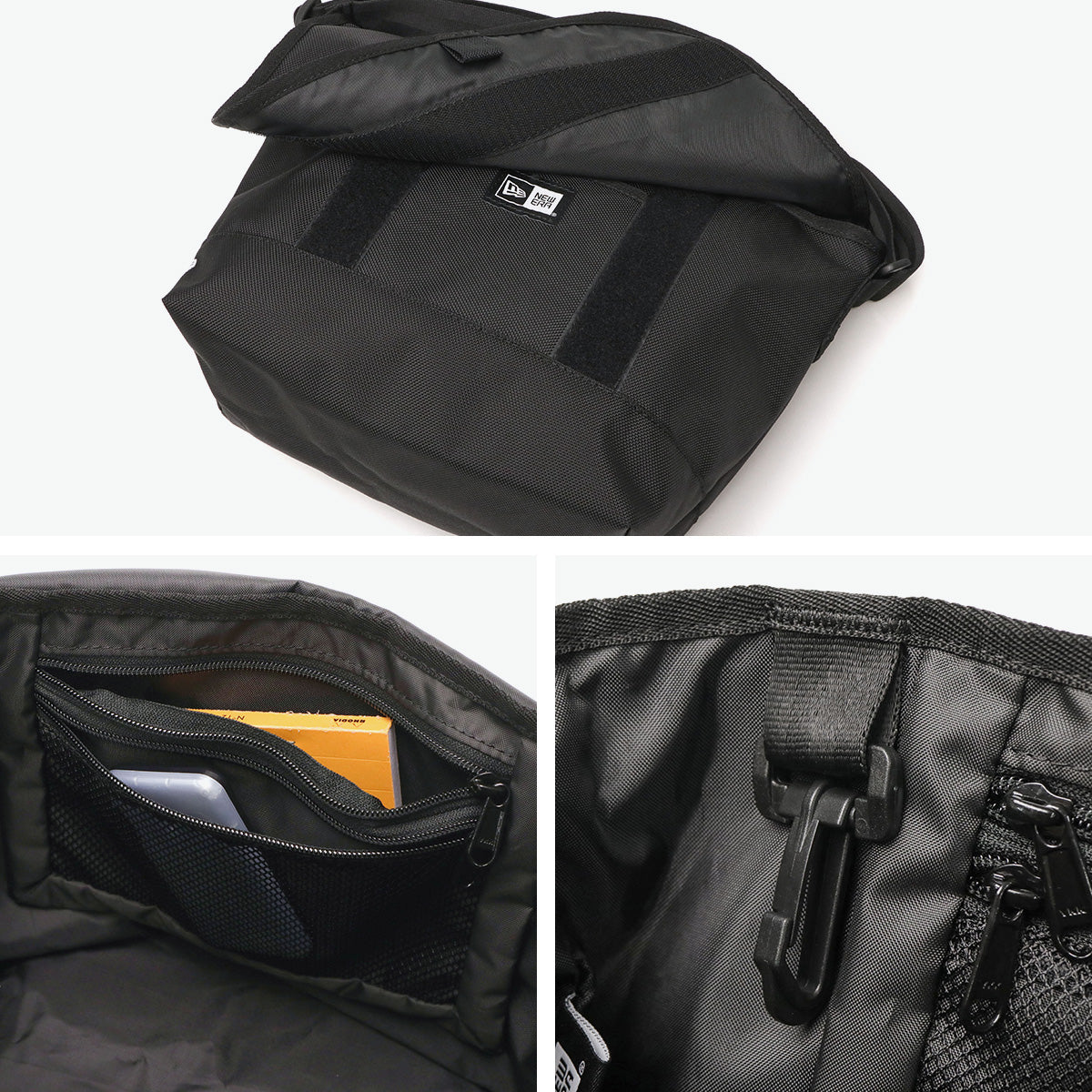 ニューエラ NEW ERA 正規取扱店 ショルダーバッグ メンズ レディース ブランド 斜めがけ 軽量 軽い カジュアル シンプル 横型 旅行 トラベル 大人 ロゴ メッセンジャー B5 Soulder Bag 9L （ブラック） ブラック
