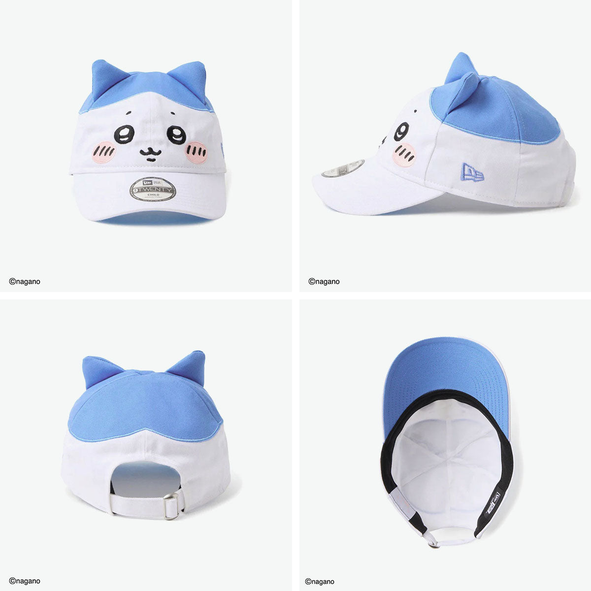 ニューエラ NEW ERA 正規取扱店 キャップ キッズ 帽子 女の子 男の子 女子 男子 可愛い かわいい 子供 耳付き なりきり 調整 アジャスター 洗える ウォッシャブル ブランド Child 9TWENTY ちいかわ （ホワイト×ラディアントブルー） ホワイト×ラディアントブルー