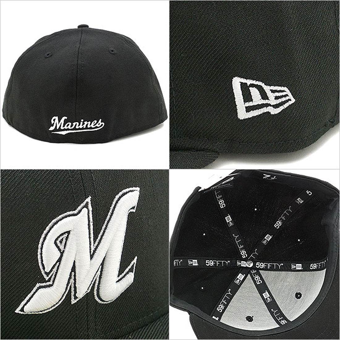 ニューエラ NEW ERA 59FIFTY NPB 千葉ロッテマリーンズ ブラック/ホワイト [14525192] （ブラック/ホワイト） ブラック/ホワイト