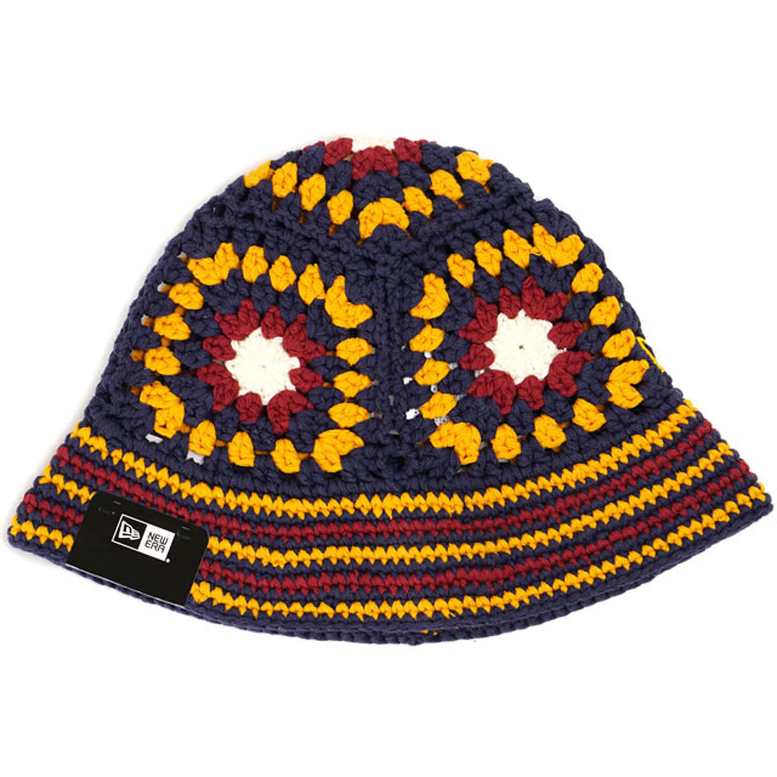 ニューエラ NEW ERA CROCHET KNIT BUCKET ネイビー/イエロー/クローム/レッド [14667696] （ネイビー/イエロー/クローム/レッド） ネイビー/イエロー/クローム/レッド