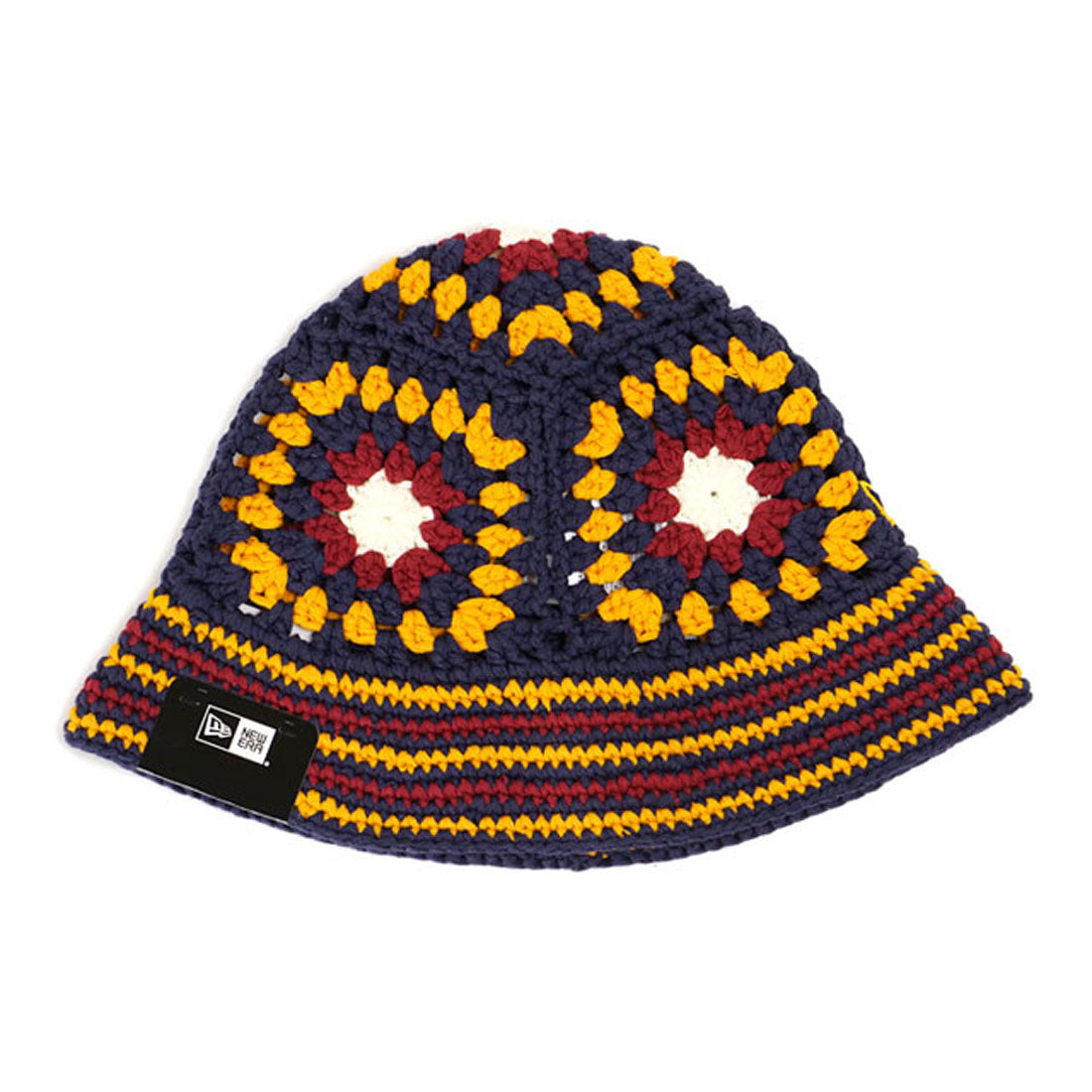 ニューエラ NEW ERA CROCHET KNIT BUCKET ネイビー/イエロー/クローム/レッド [14667696] （ネイビー/イエロー/クローム/レッド） ネイビー/イエロー/クローム/レッド