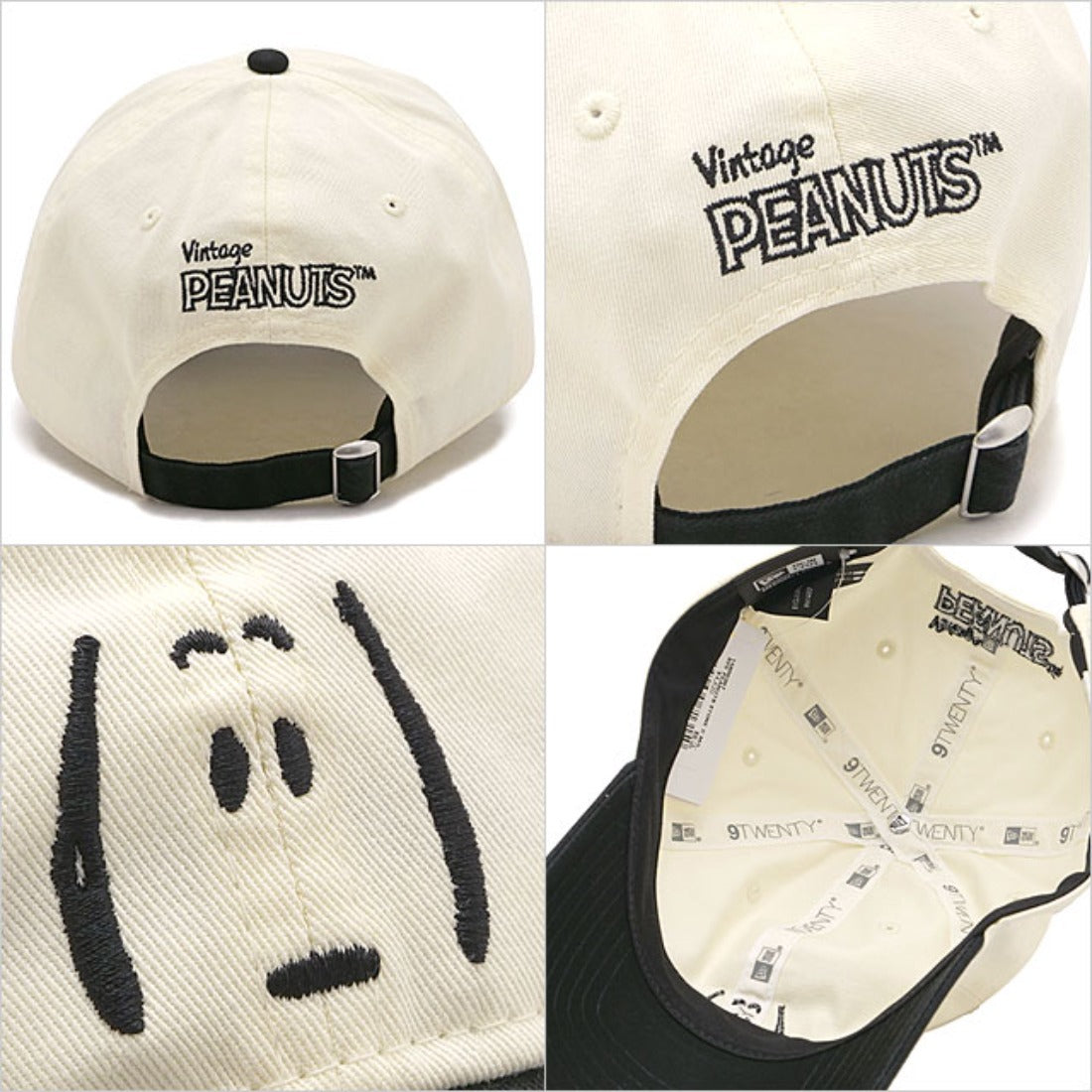 ニューエラ NEW ERA CAP 9TWENTY PEANUTS 2TONE クロームホワイト/ブラック [14865367] （クロームホワイト/ブラック） クロームホワイト/ブラック