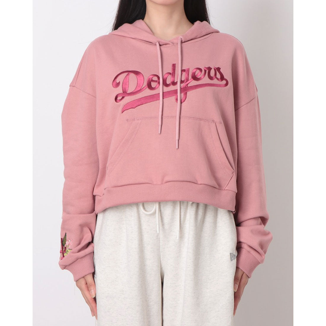 ニューエラ NEW ERA NEW ERA ニューエラ レディース クロップフーディー スウェット パーカー MLB GRPHC CROP HOODIE （LA ピンク） LA ピンク
