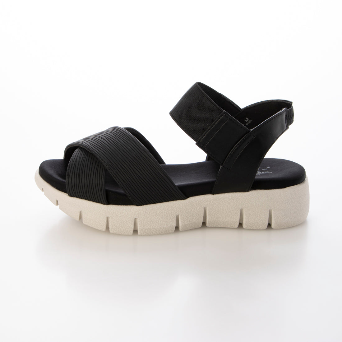 ニューヨークスターズ ボブソン NEW YORK STARS BOBSON 甲クロスベルト ゴムストラップサンダル （BLK） BLK