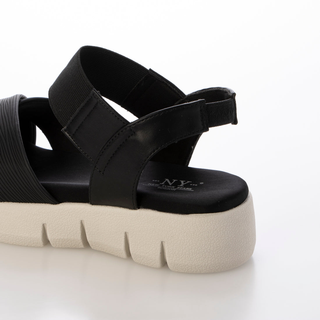 ニューヨークスターズ ボブソン NEW YORK STARS BOBSON 甲クロスベルト ゴムストラップサンダル （BLK） BLK