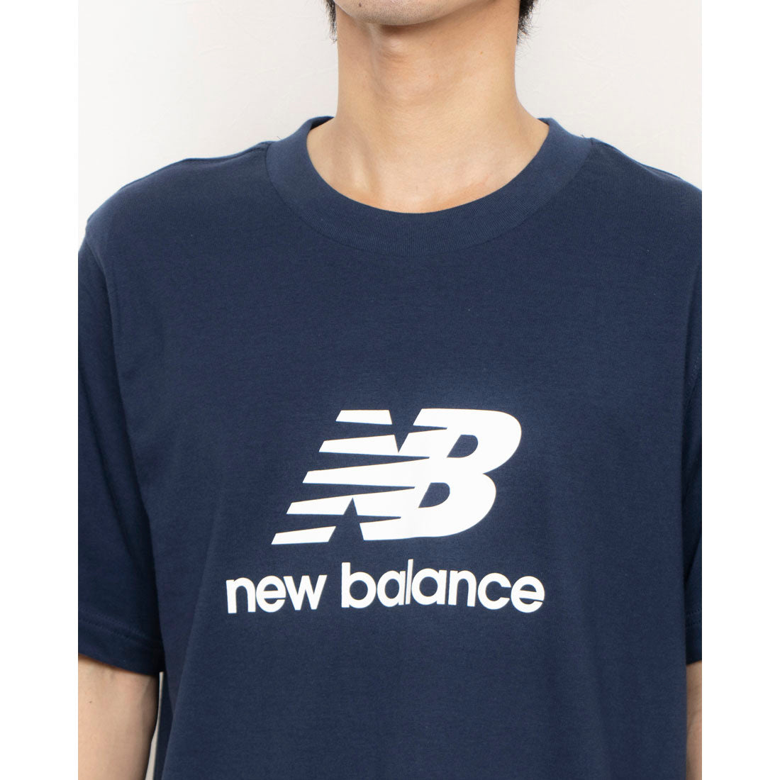 ニューバランス New Balance NEW BALANCE ニューバランス メンズ TEE コットン Tシャツ 半袖 クルーネック （ネイビー） ネイビー