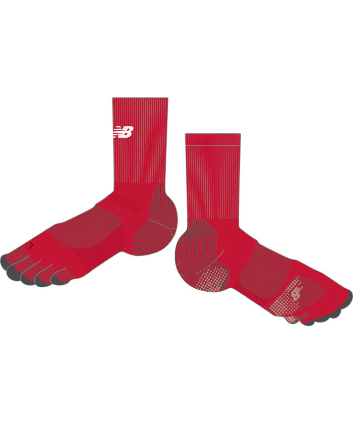 ニューバランス New Balance ニューバランス New Balance サッカー 5本指グリップソックス 靴下 ストッキング くつ下 アクセサリー ロゴ ストレッチ 試合 練習 （RED レッド） RED レッド