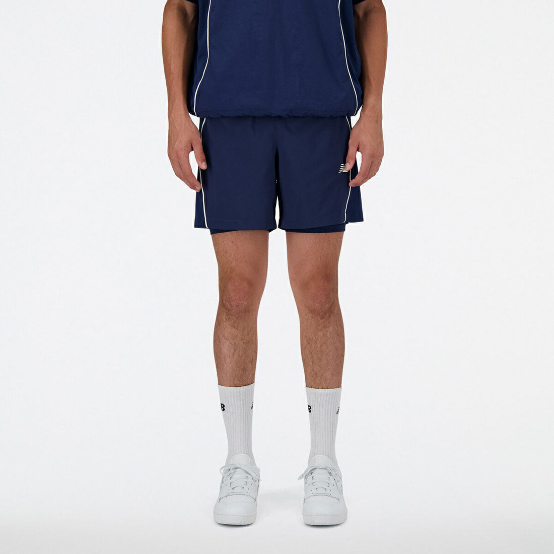 ニューバランス New Balance New Balance Hoops 2in1 shorts（ニューバランス フープス ツーインワン ショーツ） （ネイビー） ネイビー
