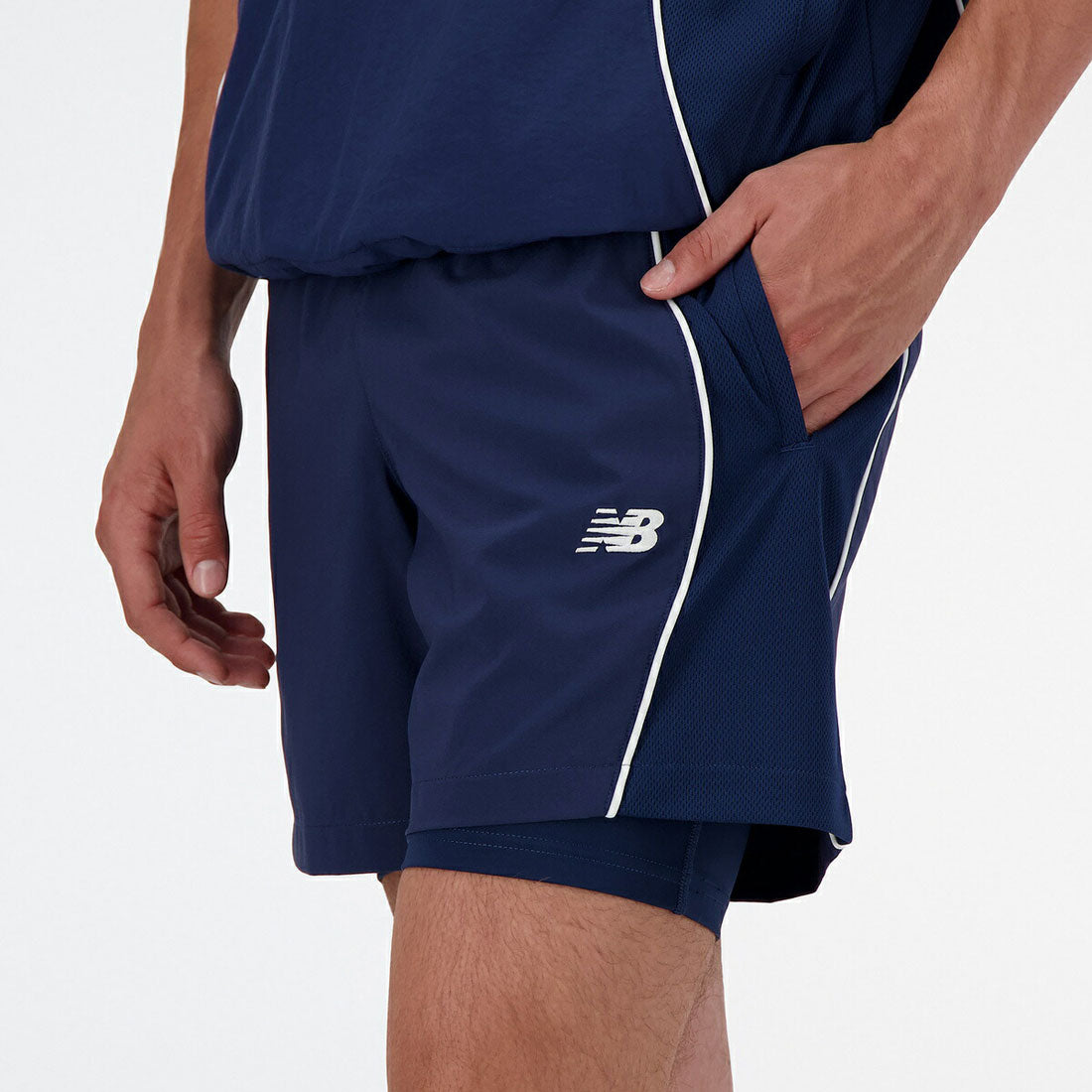 ニューバランス New Balance New Balance Hoops 2in1 shorts（ニューバランス フープス ツーインワン ショーツ） （ネイビー） ネイビー