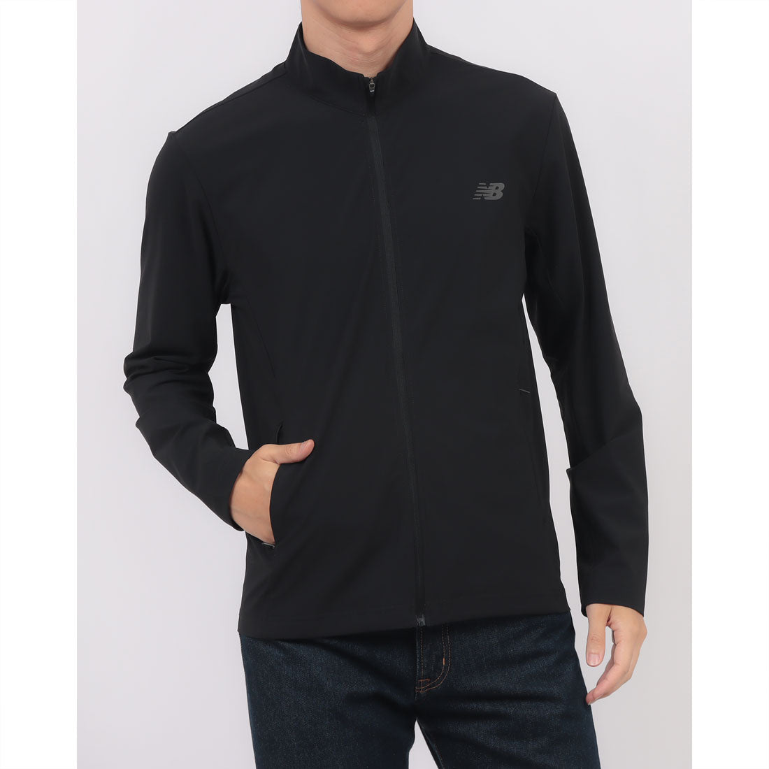 ニューバランス New Balance Tricot STAND NECK ZIP UP スタンドネック ジャケット ブルゾン (STANDARD FIT) （ブラック） ブラック