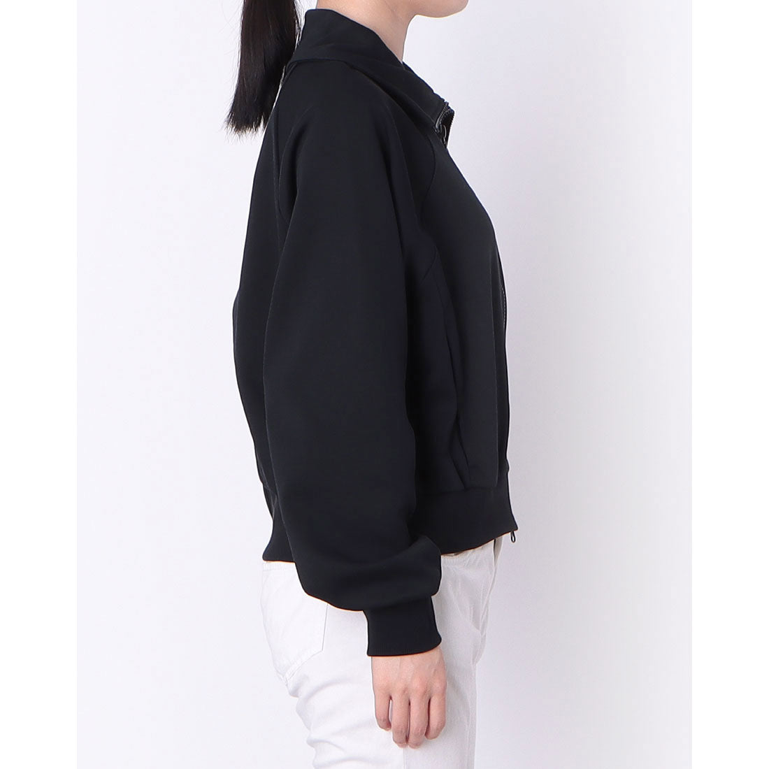 ニューバランス New Balance Signature collar two way zip up スウェット ジャージ ジャケット (SEMI-OVER FIT) （ブラック） ブラック