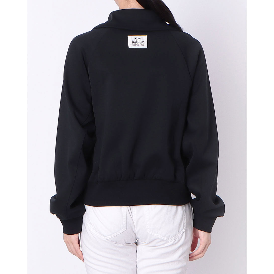 ニューバランス New Balance Signature collar two way zip up スウェット ジャージ ジャケット (SEMI-OVER FIT) （ブラック） ブラック