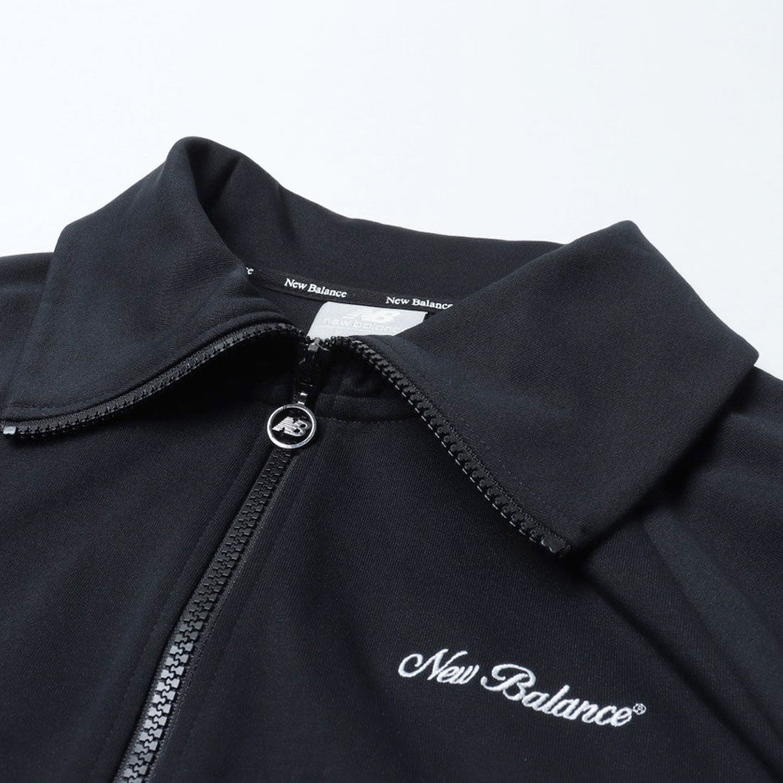 ニューバランス New Balance Signature collar two way zip up スウェット ジャージ ジャケット (SEMI-OVER FIT) （ブラック） ブラック