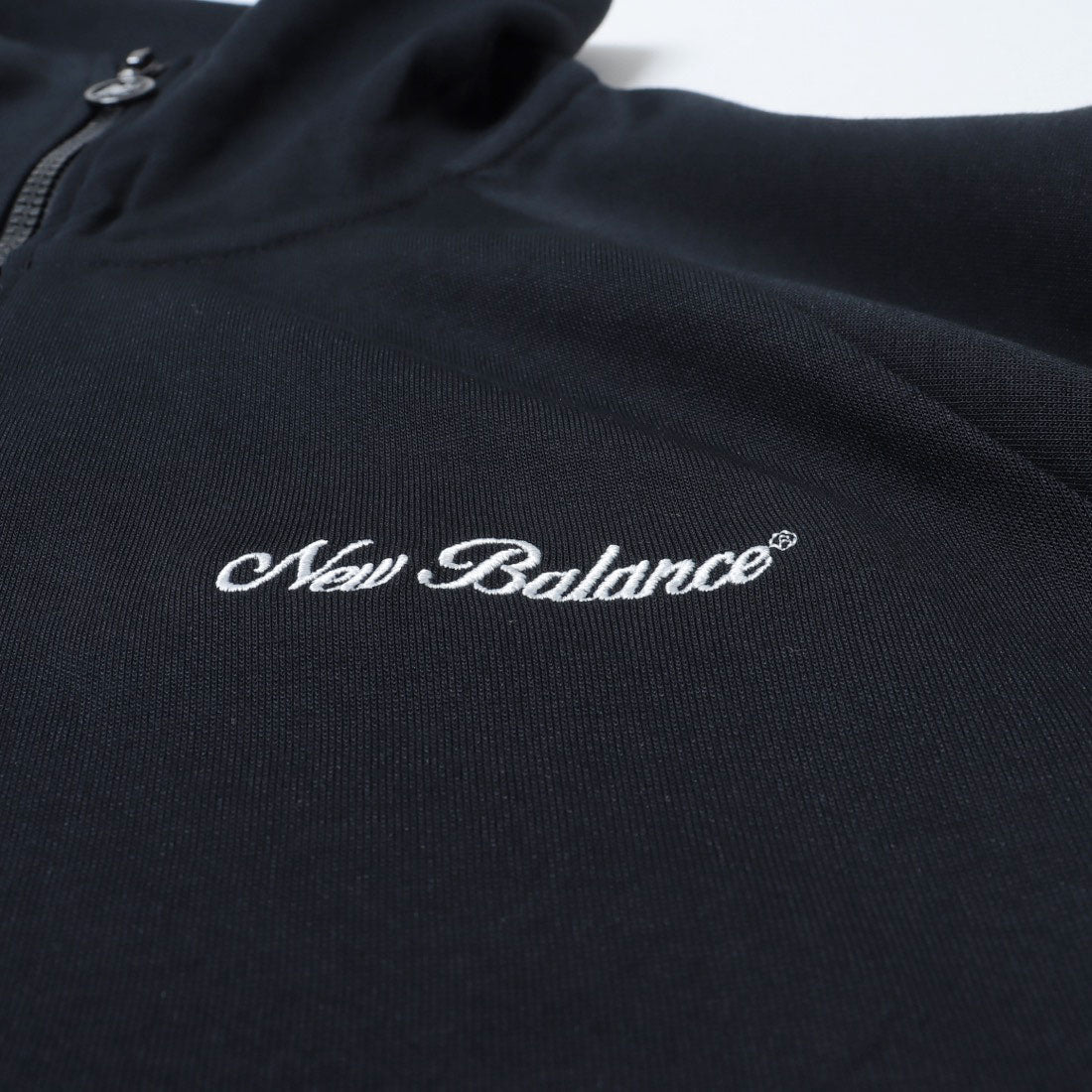 ニューバランス New Balance Signature collar two way zip up スウェット ジャージ ジャケット (SEMI-OVER FIT) （ブラック） ブラック
