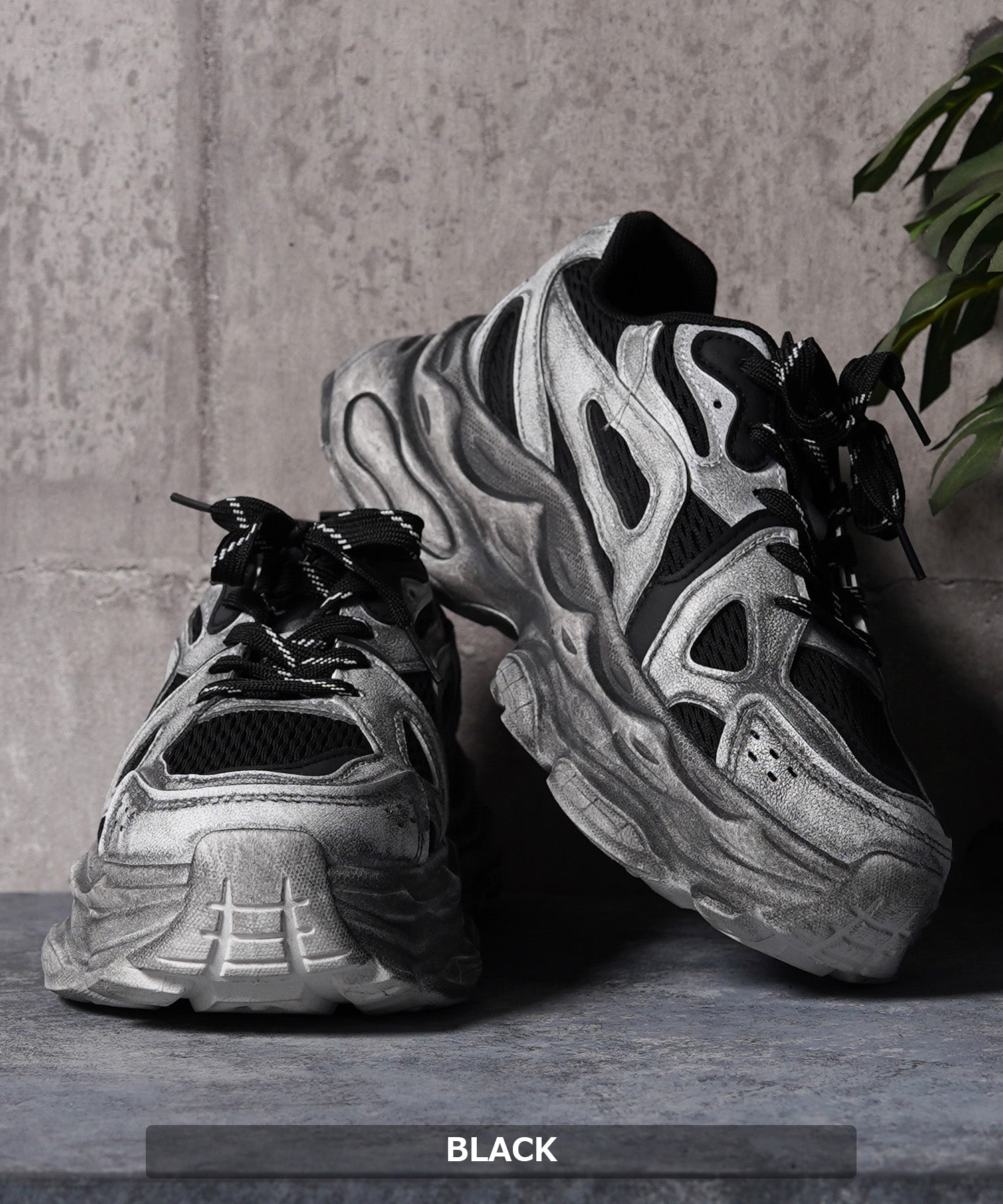 ワンフォークロージング 1111clothing DIRTY加工 ダットスニーカー （GRAY） GRAY
