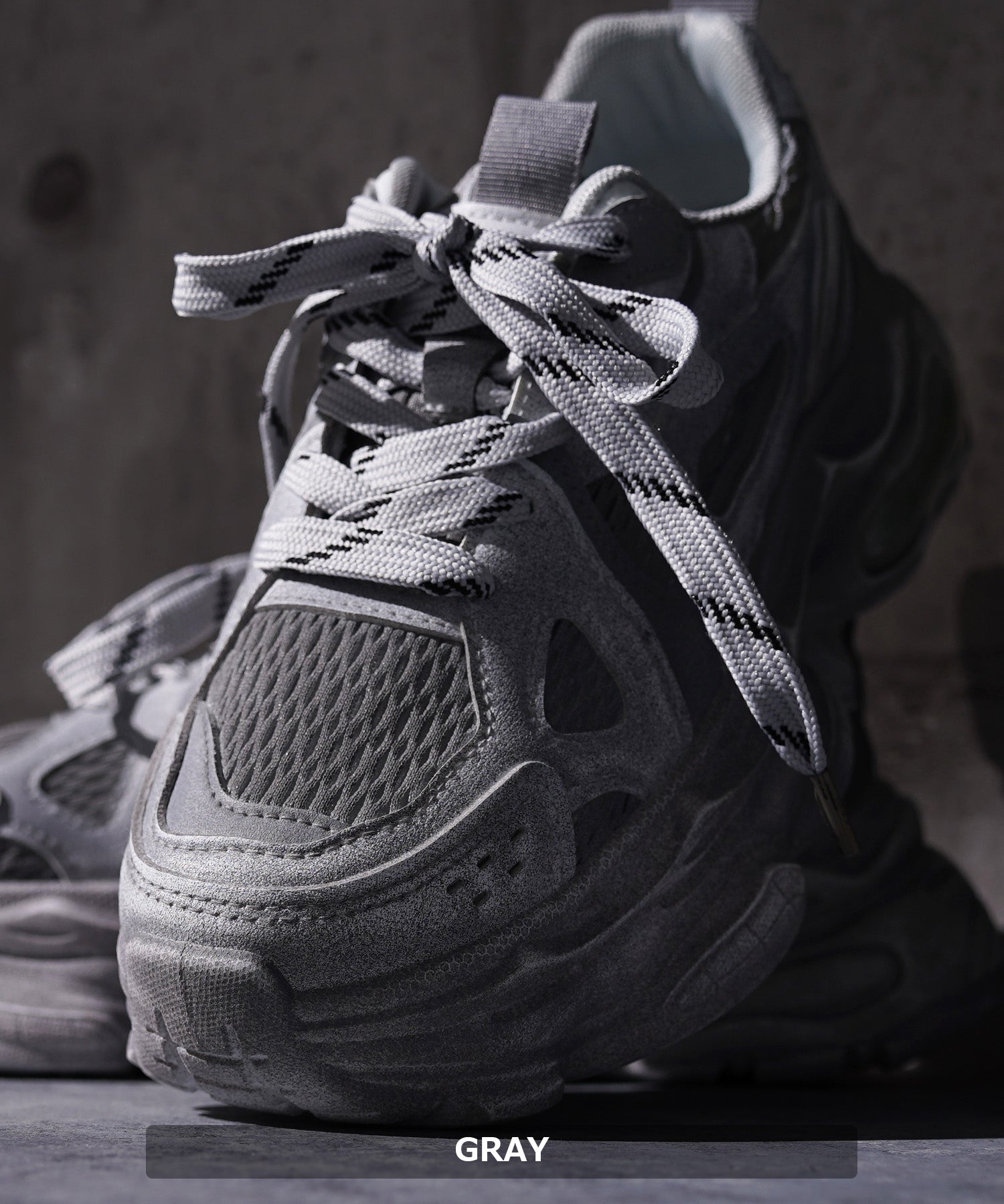 ワンフォークロージング 1111clothing DIRTY加工 ダットスニーカー （GRAY） GRAY
