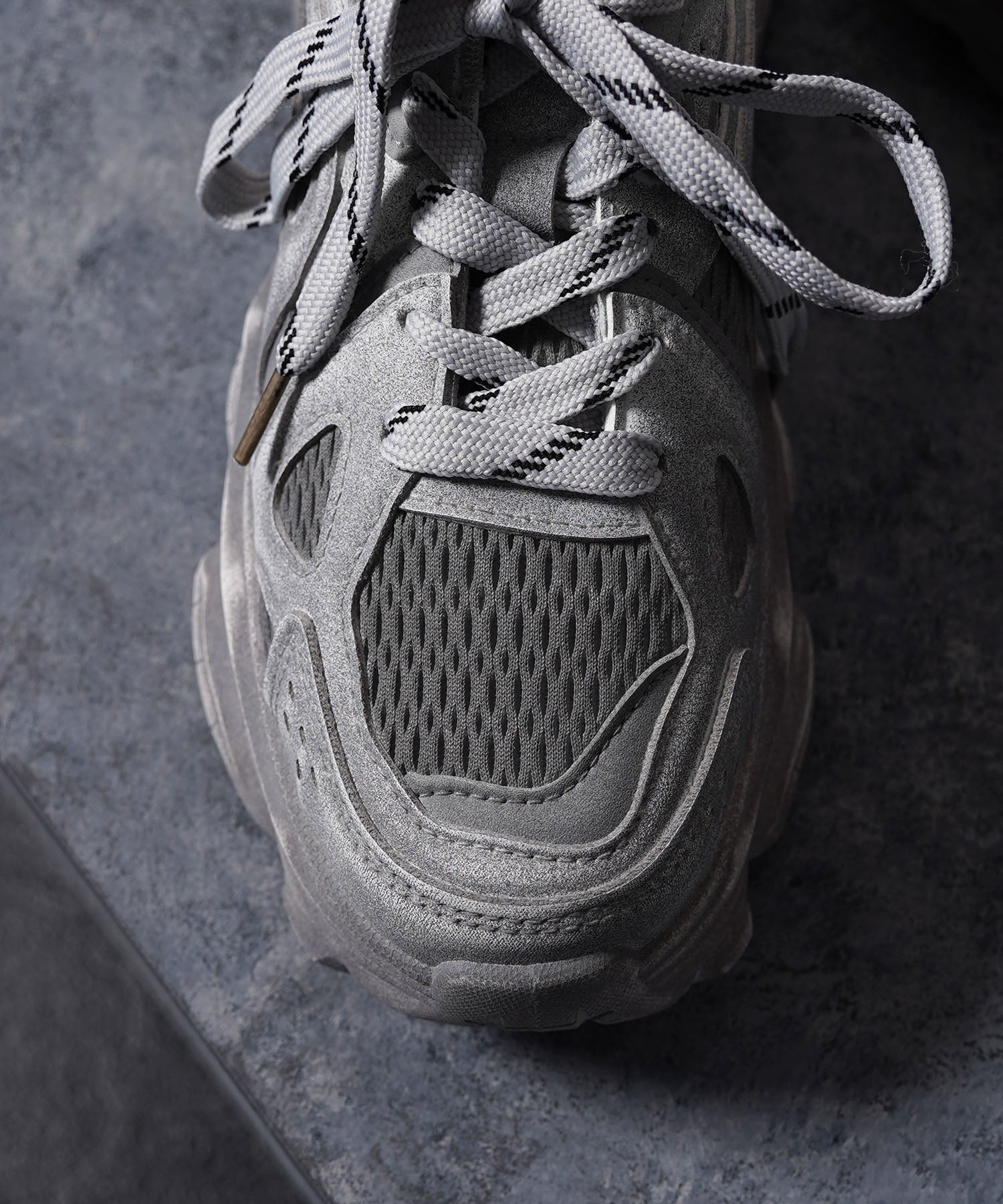 ワンフォークロージング 1111clothing DIRTY加工 ダットスニーカー （GRAY） GRAY