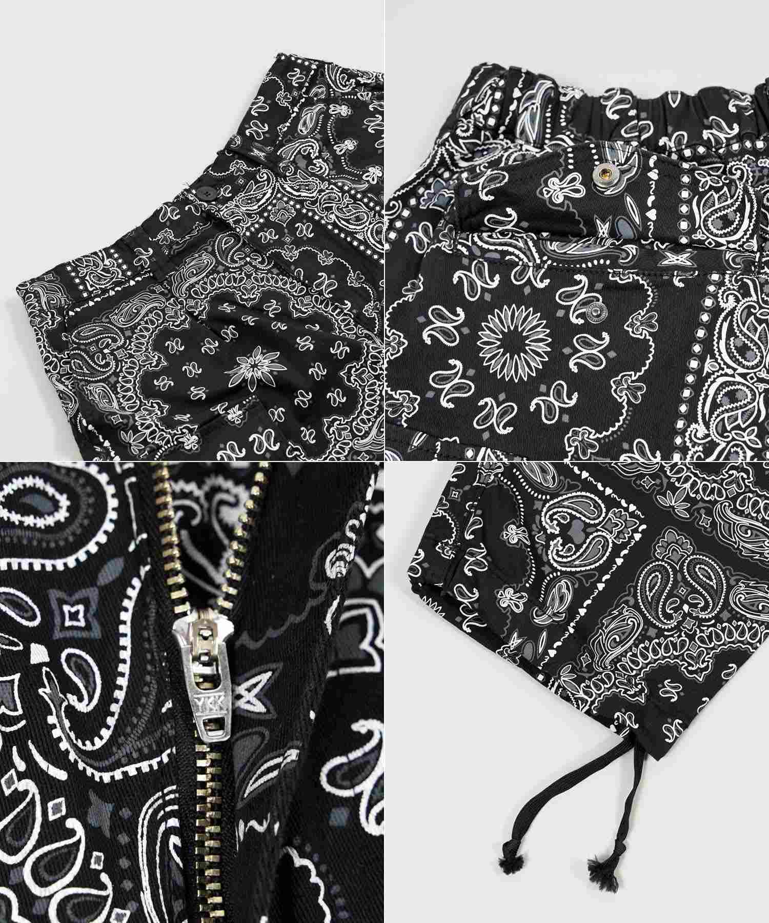 One Fork Closing 1111clothing Cargo Pants Men's Wide Cargo Pants Women's Paisley Pattern Bandana Pattern Pants Bottoms Wide Pants Balloon Pants Tapered Pants
