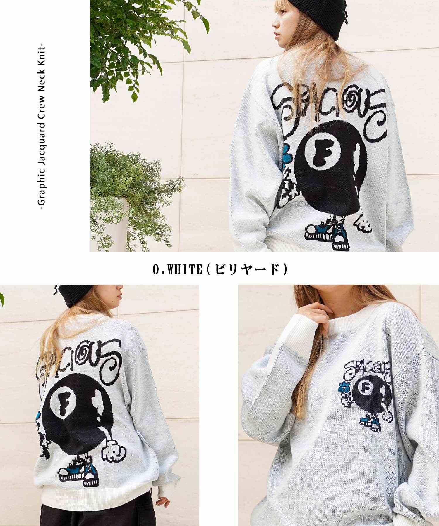 One Fork Closing 1111clothing ◇ Graphic Jacquard Crew Neck Knit