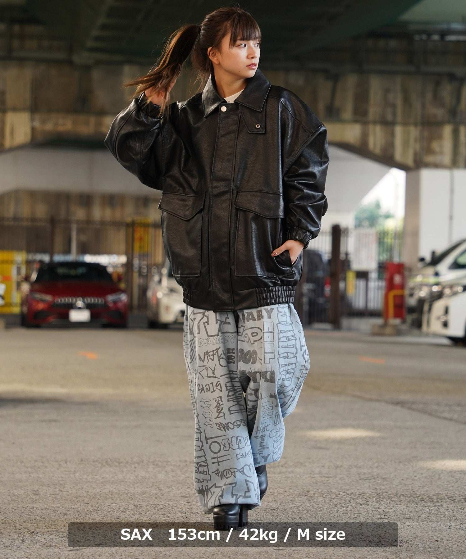 One Fork Closing 1111clothing ◇Graffiti Art Wide Denim Pants