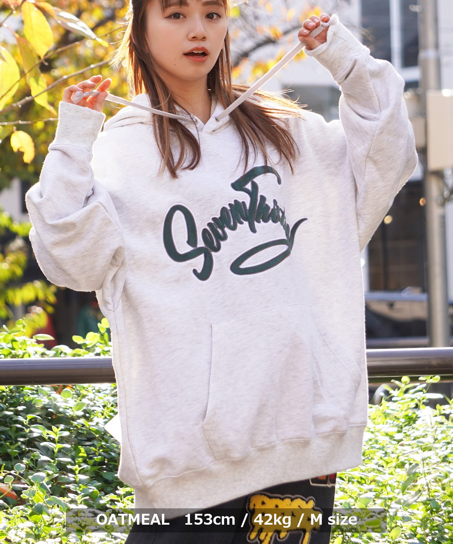 ワンフォークロージング 1111clothing オーバーサイズ パーカー メンズ ビッグパーカー レディース ビッグシルエット プルパーカー スウェット フーディ ロゴ 英字 刺繍 アップリケ 大きいサイズ,1-OATMEAL
